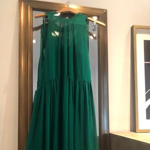 Kelly Green 100% Silk Cocktail Dress